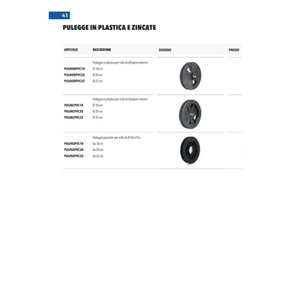 Puleggia passante PVC rullo Ø60 20